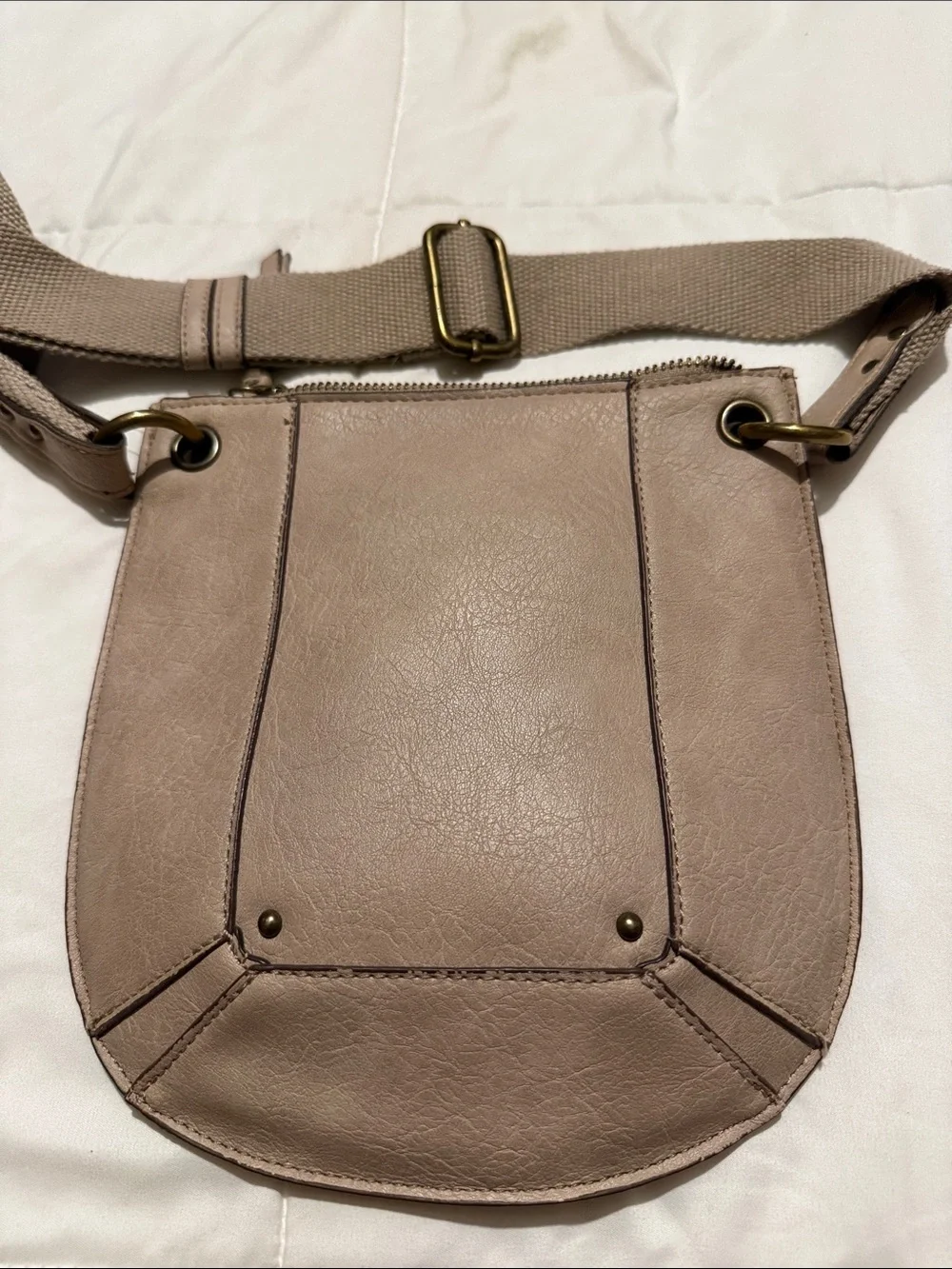 Taupe Crossbody Shoulder Bag - Unbranded
